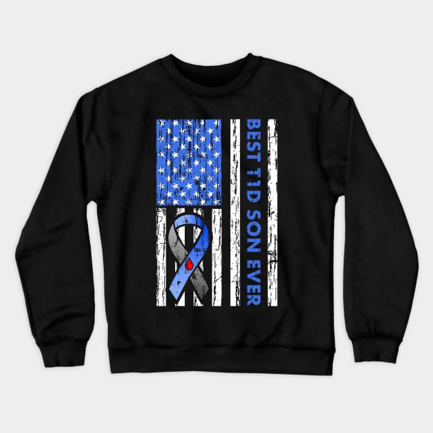 T1d Son Type 1 Diabetes Diabetic Crewneck Sweatshirt by Eyes4